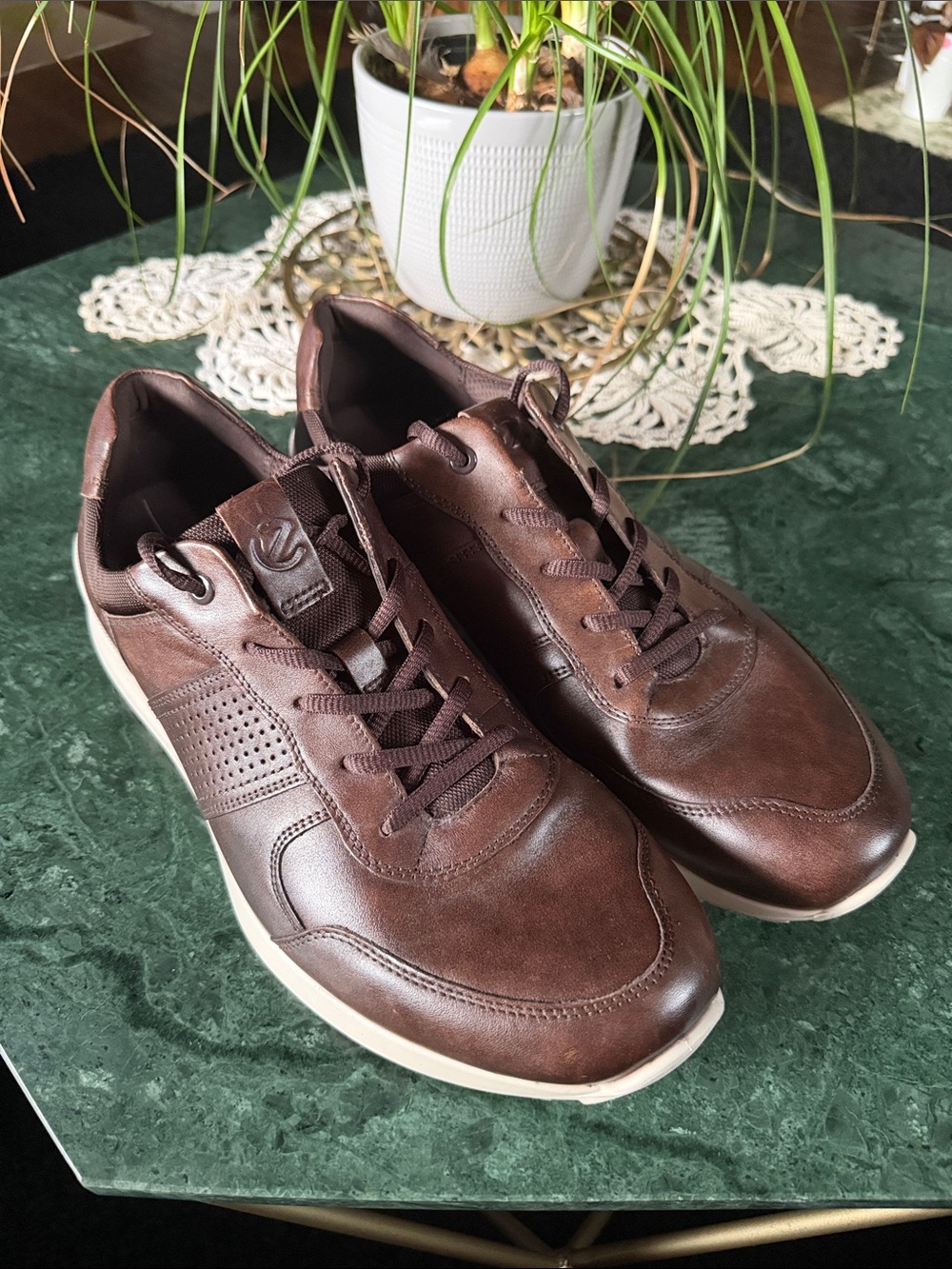 ECCO Men CS20 Premium Trainer Sneaker Cocoa Brown- Size Mens Size 11.5 (46 EU)